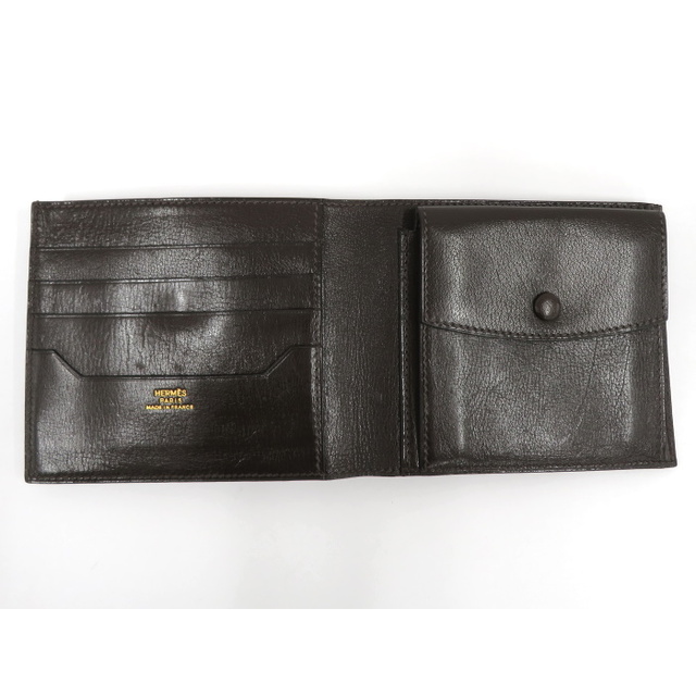 HERMES 二つ折り財布 MC2 ガリレイ レザー ダークブラウン □O