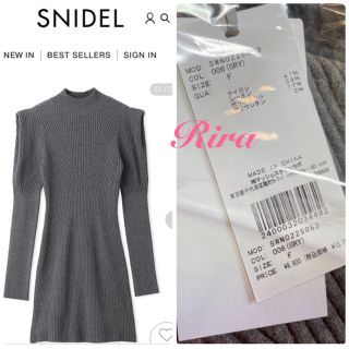 スナイデル(SNIDEL)の完売色🌷新作新品🍀 Sustainableタイトリブニットミニワンピース(ミニワンピース)