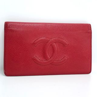 お値下げしました♥CHANEL♥キャビアスキン/ココマーク/二つ折り財布