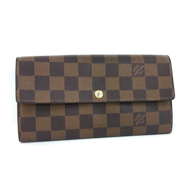 LOUIS VUITTON 二つ折り長財布 ポルトフォイユサラ ダミエ エベヌ - 長財布