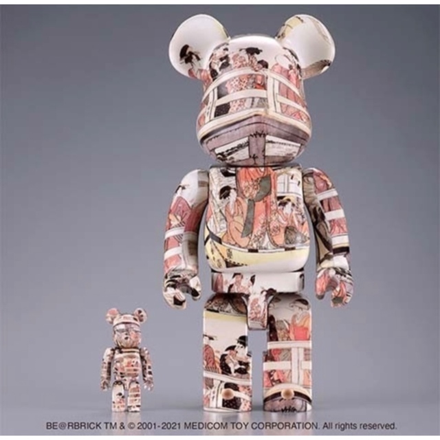 MEDICOM TOY(メディコムトイ)のBE@RBRICK 喜多川歌麿 両国橋の上下 100% & 400% ハンドメイドのおもちゃ(フィギュア)の商品写真