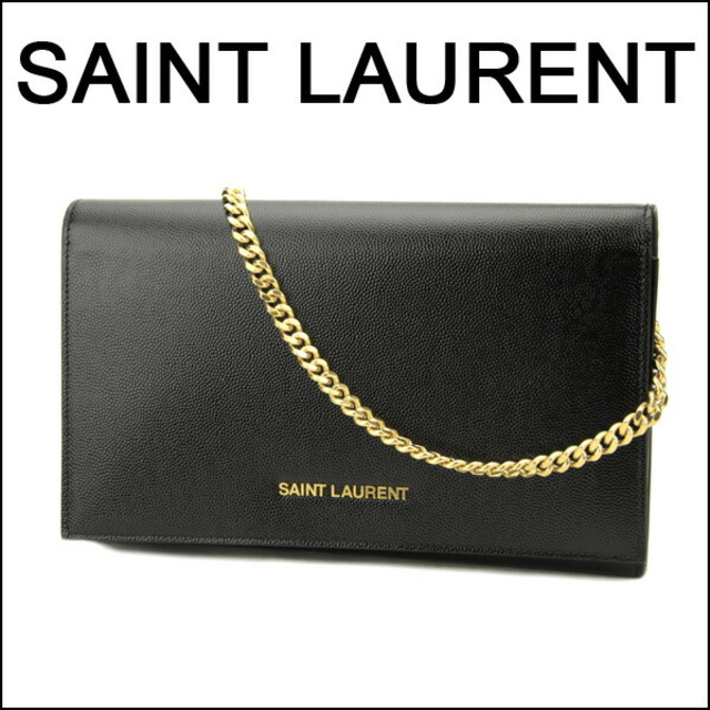 新品 サンローラン SAINT LAURENT クラッチバッグ チェーンウォレット ブラック 黒