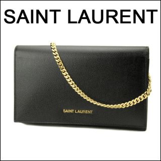 サンローラン(Saint Laurent)の新品 サンローラン SAINT LAURENT クラッチバッグ チェーンウォレット ブラック 黒(クラッチバッグ)