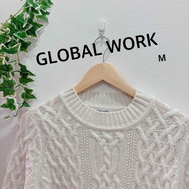 GLOBAL WORK(グローバルワーク)のGLOBAL WORK グローバルワーク　ニット　セーター　M ホワイト レディースのトップス(ニット/セーター)の商品写真
