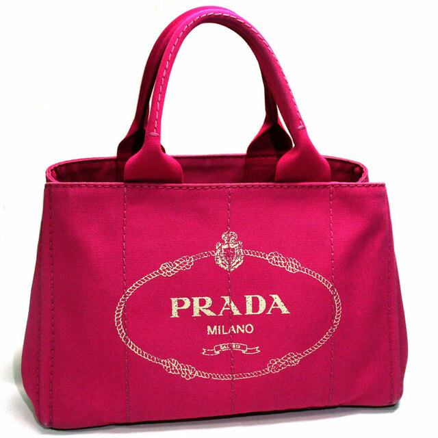 PRADA - PRADA カナパ トートバッグ ハンドバッグ キャンバス ピンク