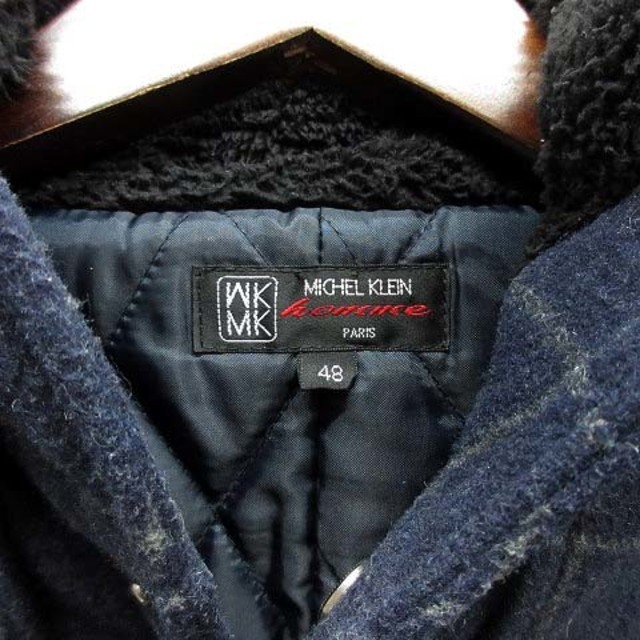 MK MICHEL KLEIN homme(エムケーミッシェルクランオム)のMK ミッシェルクラン オム ウインドペン 中綿 ダッフルコート ウール 紺 メンズのジャケット/アウター(ダッフルコート)の商品写真