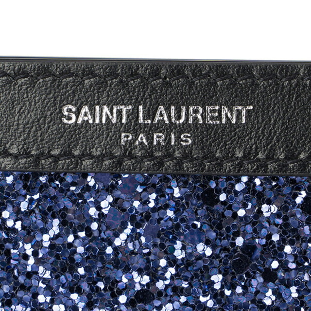 新品 サンローラン SAINT LAURENT 2つ折り財布 WALLET ブルー/ブラック