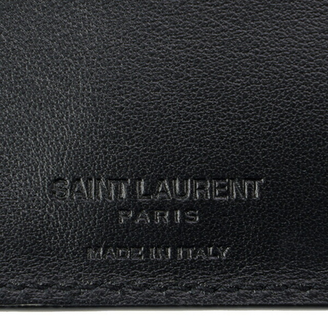 新品 サンローラン SAINT LAURENT 2つ折り財布 WALLET ブルー/ブラック