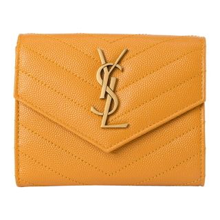 新品 サンローラン SAINT LAURENT 2つ折り財布 コンパクトウォレット イエロー