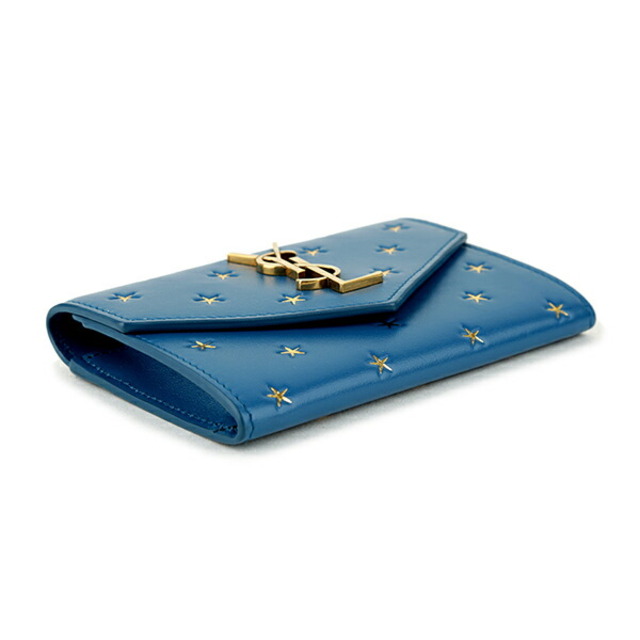 Saint Laurent(サンローラン)の新品 サンローラン SAINT LAURENT カードケース CARD CASE ターコイズ レディースのファッション小物(名刺入れ/定期入れ)の商品写真