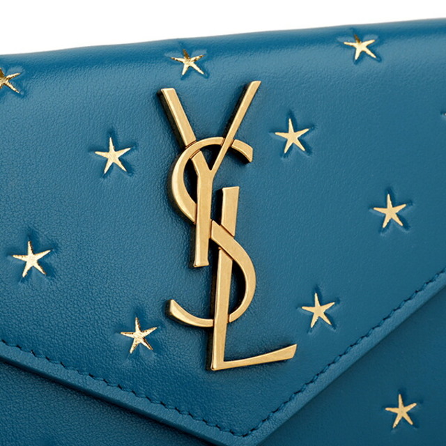 Saint Laurent(サンローラン)の新品 サンローラン SAINT LAURENT カードケース CARD CASE ターコイズ レディースのファッション小物(名刺入れ/定期入れ)の商品写真