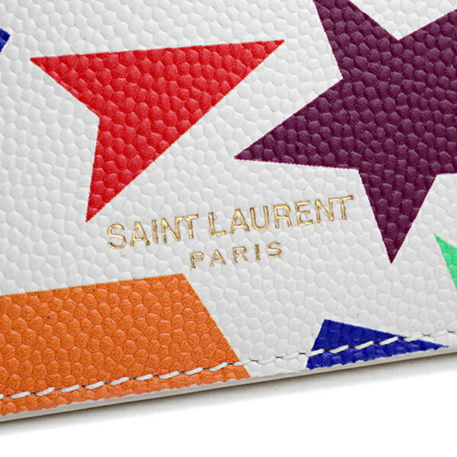Saint Laurent(サンローラン)の新品 サンローラン SAINT LAURENT カードケース CARD HOLDER ホワイト/マルチ レディースのファッション小物(名刺入れ/定期入れ)の商品写真