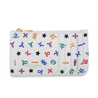 サンローラン(Saint Laurent)の新品 サンローラン SAINT LAURENT カードケース CARD HOLDER ホワイト/マルチ(名刺入れ/定期入れ)