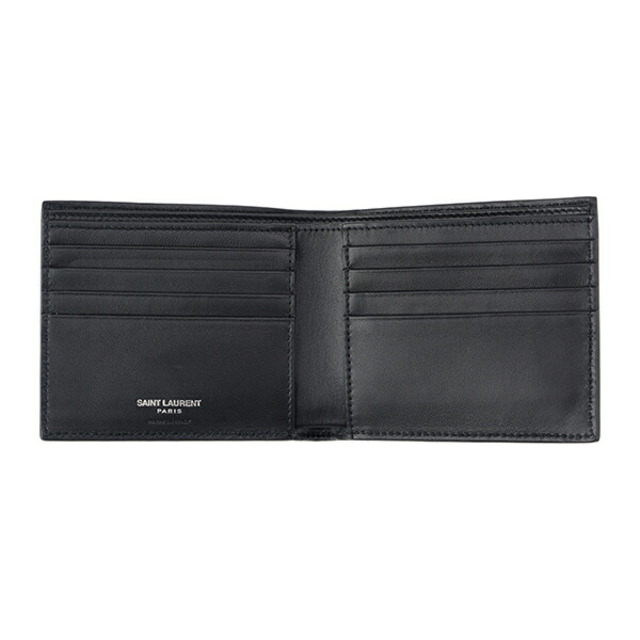 Saint Laurent(サンローラン)の新品 サンローラン SAINT LAURENT 2つ折り財布 EAST/WEST WALLET ブラック メンズのファッション小物(折り財布)の商品写真