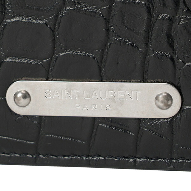 Saint Laurent(サンローラン)の新品 サンローラン SAINT LAURENT 2つ折り財布 EAST/WEST WALLET ブラック メンズのファッション小物(折り財布)の商品写真