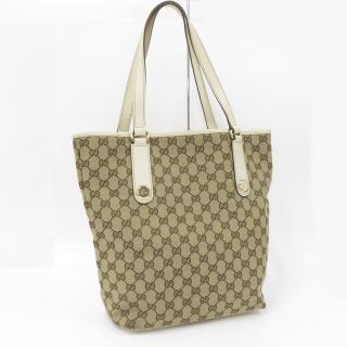 グッチ(Gucci)のGUCCI トートバッグ GGキャンバス ベージュ ホワイト 153009(トートバッグ)