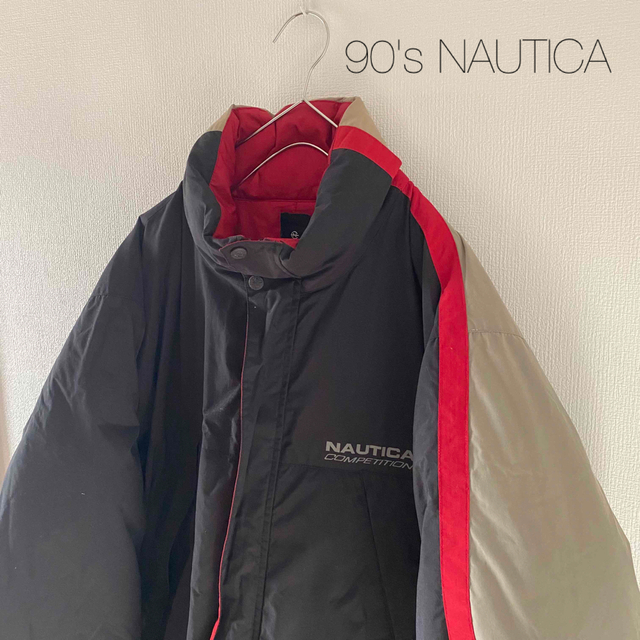 NAUTICA(ノーティカ)の90'sNAUTICAノーティカダウンジャケットリバーサルxlXLリバーシブル黒 メンズのジャケット/アウター(ダウンジャケット)の商品写真