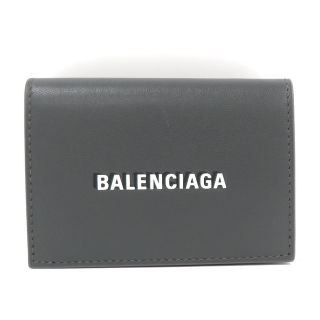 バレンシアガ(Balenciaga)のBALENCIAGA 三つ折り財布 ロゴ ミニウォレット レザー グレー(財布)