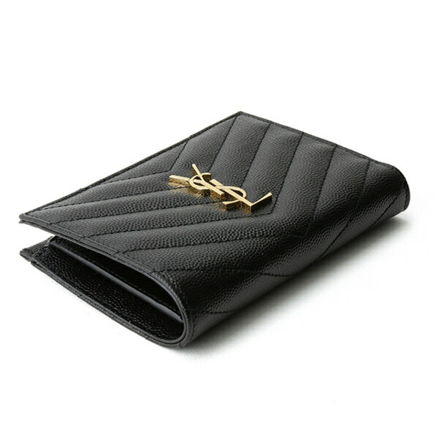 新品 サンローラン SAINT LAURENT 2つ折り財布 QUILTING ZIP WALLET ノワール約105gNOIR本体