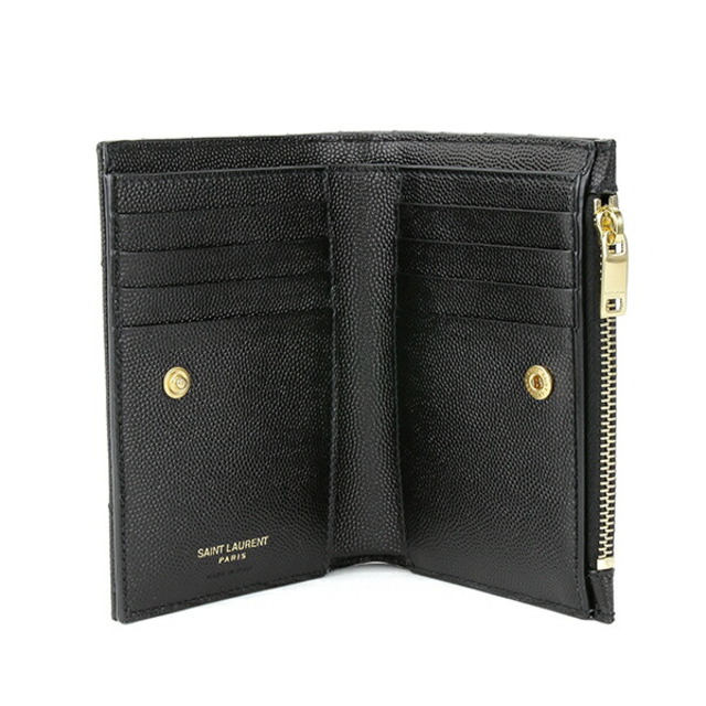 新品 サンローラン SAINT LAURENT 2つ折り財布 QUILTING ZIP WALLET ノワール約105gNOIR本体