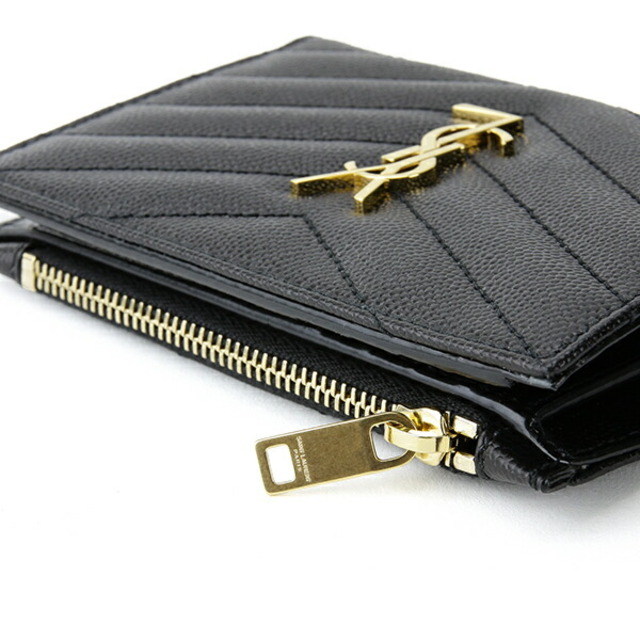 新品 サンローラン SAINT LAURENT 2つ折り財布 QUILTING ZIP WALLET ノワール約105gNOIR本体