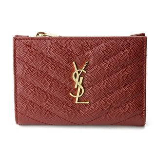 サンローラン(Saint Laurent)の新品 サンローラン SAINT LAURENT 2つ折り財布 QUILTING ZIP WALLET オピウムレッド(財布)