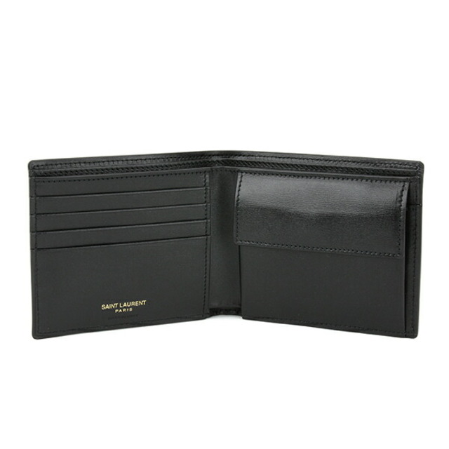 Saint Laurent(サンローラン)の新品 サンローラン SAINT LAURENT 2つ折り財布 WALLET ノワール メンズのファッション小物(折り財布)の商品写真