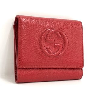 グッチ(Gucci)のGUCCI ソーホー 三つ折り財布 インターロッキングG レザー レッド(財布)