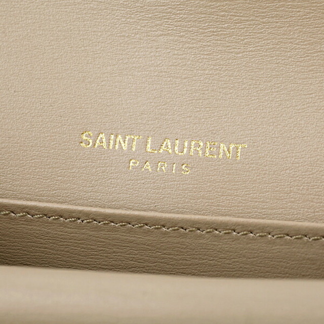 新品 サンローラン SAINT LAURENT カードケース CARD CASE ベージュ系