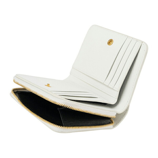 Saint Laurent(サンローラン)の新品 サンローラン SAINT LAURENT 2つ折り財布 コンパクトウォレット ホワイト/マルチ レディースのファッション小物(財布)の商品写真