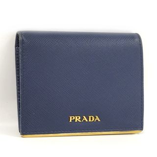 プラダ(PRADA)のPRADA 二つ折り財布 サフィアーノ レザー ネイビー 1MV204(財布)