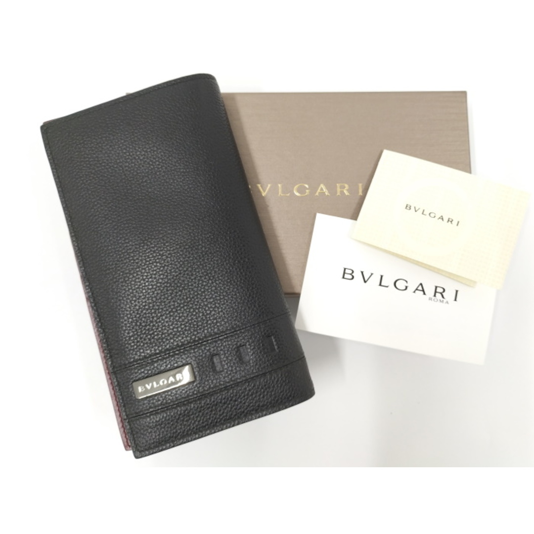 BVLGARI(ブルガリ)のBVLGARI 二つ折り長財布 札入れ カード入れ レザー ブラック メンズのファッション小物(長財布)の商品写真