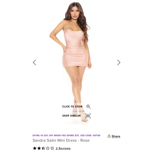 asos(エイソス)のファッションノヴァ　fashion nova サテンミニワンピース レディースのワンピース(ミニワンピース)の商品写真