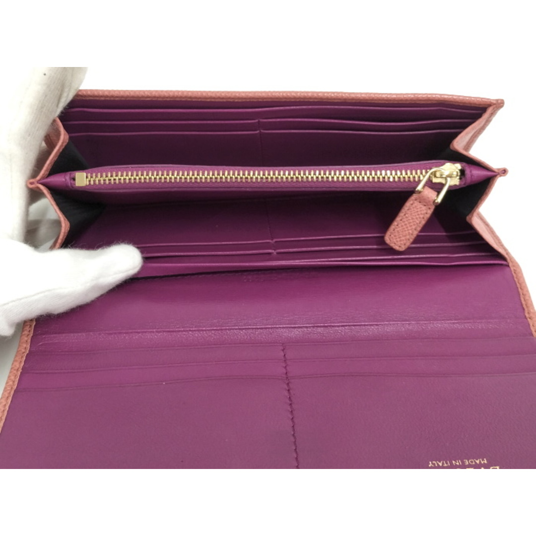BVLGARI(ブルガリ)のBVLGARI 二つ折り長財布 レザー ピンク 285297 レディースのファッション小物(財布)の商品写真