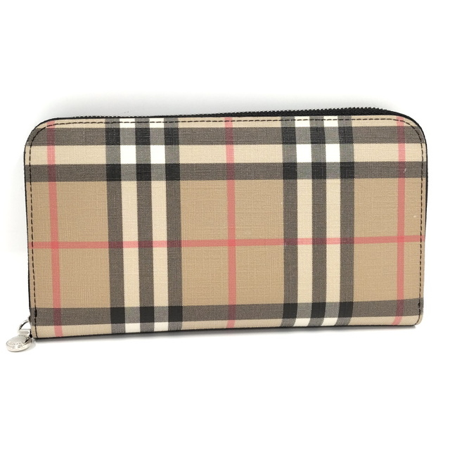 BURBERRY ラウンドファスナー長財布 PVC ノバチェック ベージュ