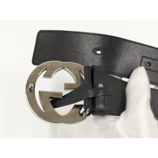 Gucci - GUCCI インターロッキングG メンズ ベルト グッチシマ レザー