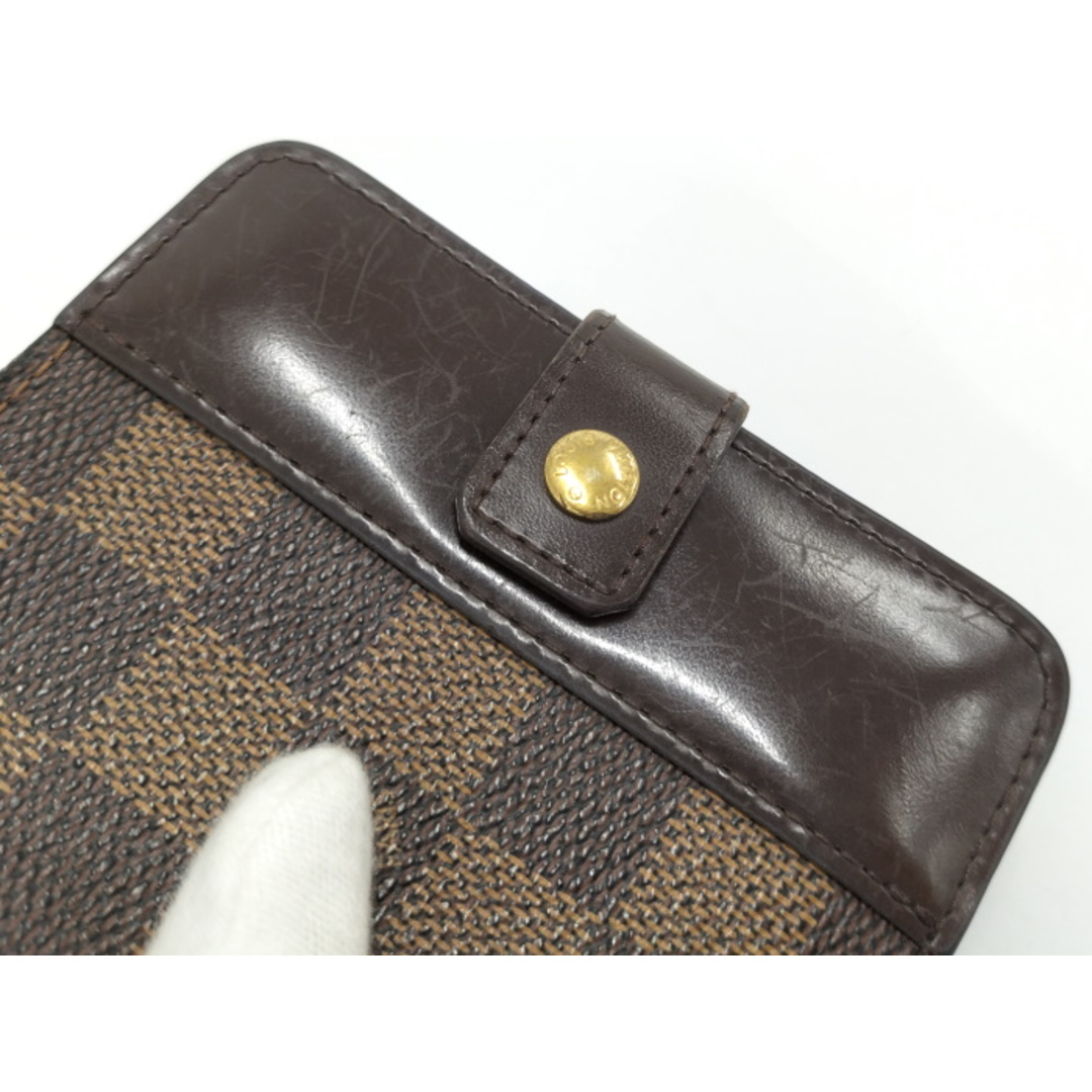 LOUIS VUITTON 二つ折り財布 コンパクトジップ ダミエ エベヌ LOUIS VUITTON 二つ折り財布 コンパクトジップ ダミエ エベヌ