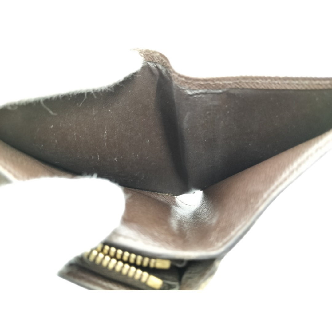 LOUIS VUITTON 二つ折り財布 コンパクトジップ ダミエ エベヌ LOUIS VUITTON 二つ折り財布 コンパクトジップ ダミエ エベヌ