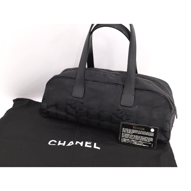 CHANEL ニュー トラベルライン ミニボストンバッグ ナイロン レザー