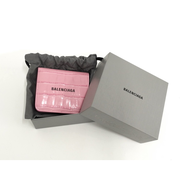 Balenciaga(バレンシアガ)のBALENCIAGA 二つ折り財布 キャッシュフラップ クロコ型押し レザー レディースのファッション小物(財布)の商品写真
