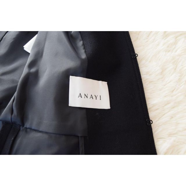 ANAYI(アナイ)のANAYI 紺 スーツ ノーカラージャケット ネイビー 36　M　S レディースのフォーマル/ドレス(スーツ)の商品写真