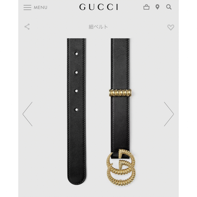 【新品】GUCCI★レザー ベルト（トーション ダブルG バックル）