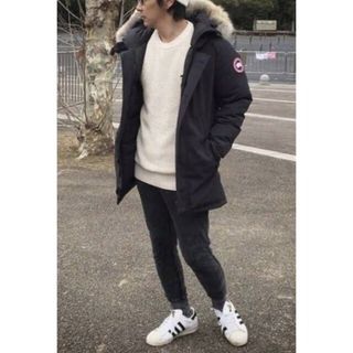 カナダグース(CANADA GOOSE)の美品！カナダグースジャスパー黒！S〜M程度！サザビーリーグ！(ダウンジャケット)