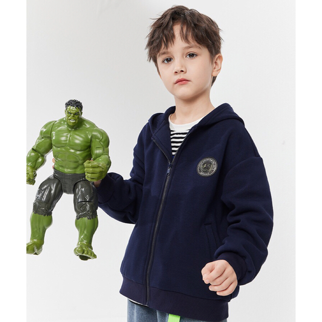 MARVEL(マーベル)の【新品】120cm MARVEL / HULKバックプリント裏起毛パーカー キッズ/ベビー/マタニティのキッズ服男の子用(90cm~)(ジャケット/上着)の商品写真