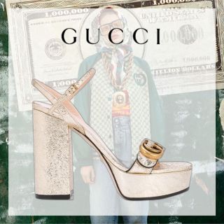 グッチ(Gucci)のGUCCI ダブルG付き プラットフォームサンダル(サンダル)