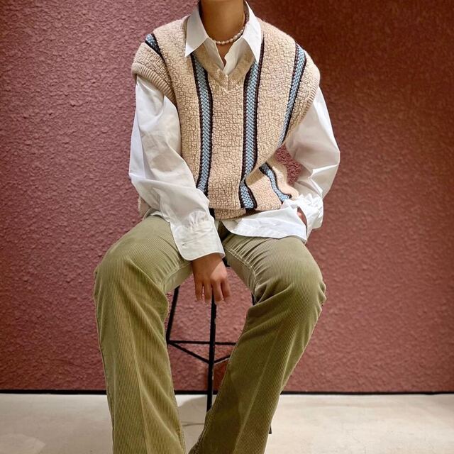 ロク roku PILE STRIPE VEST