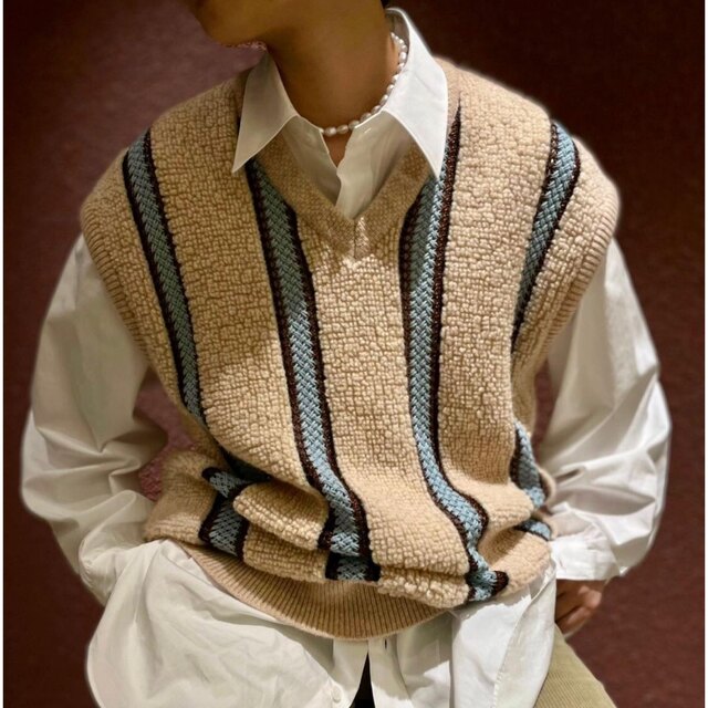 ロク roku PILE STRIPE VEST