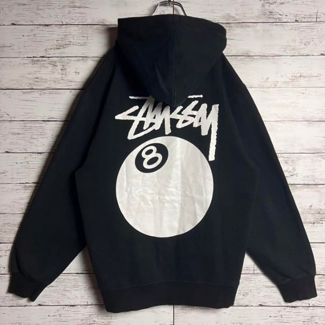 即購入可！新品未使用！！Stussy パーカー ホワイト　エイトボール Lサイズ