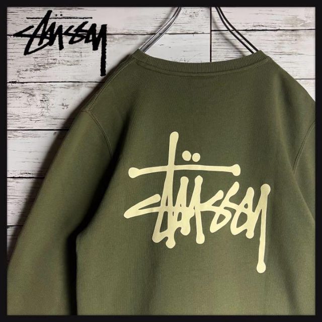 stussy ステューシー スウェット ブラウン 茶色 バックロゴ ラスタカラー