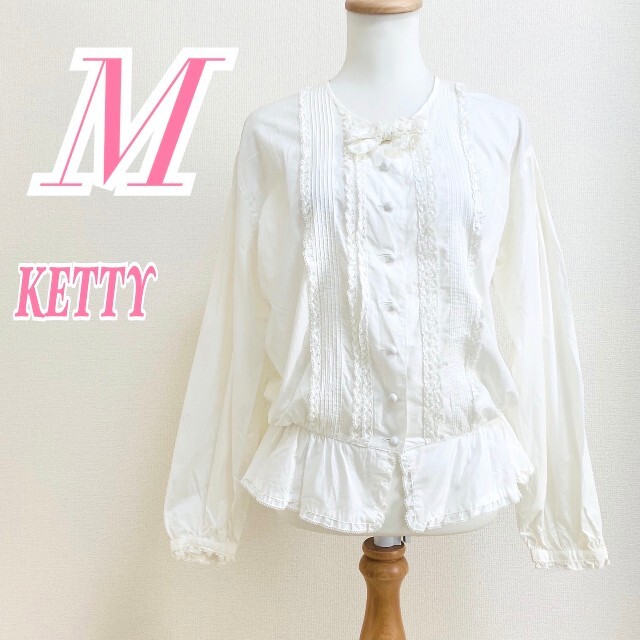 【KETTY】 ケティ 日本製 ブラウス フリル ブラック レディース M